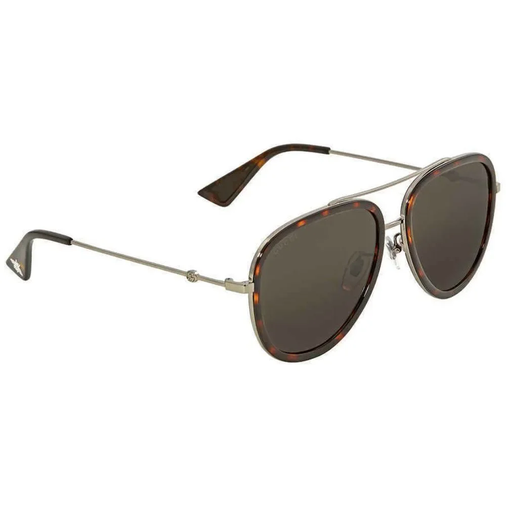 NEW Gucci Grey and Black Aviator Men's Sunglasses
